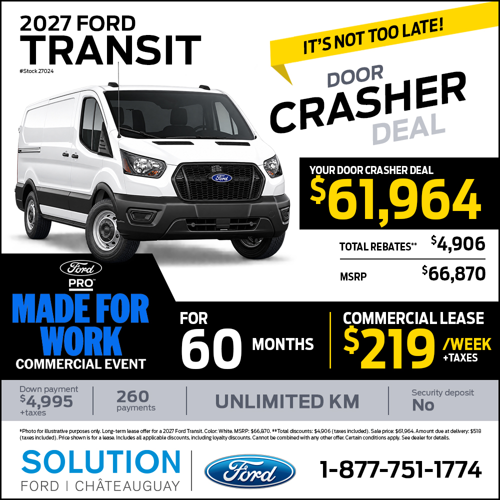 Solution ford promo octobre TRANSIT 2027 EN